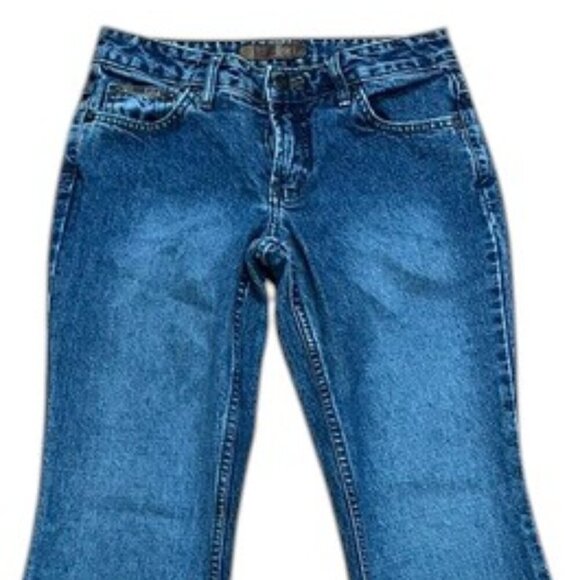 Vintage lei Low Rise Flare Jeans 27" Waist 100% Cotton - Picture 2 of 14